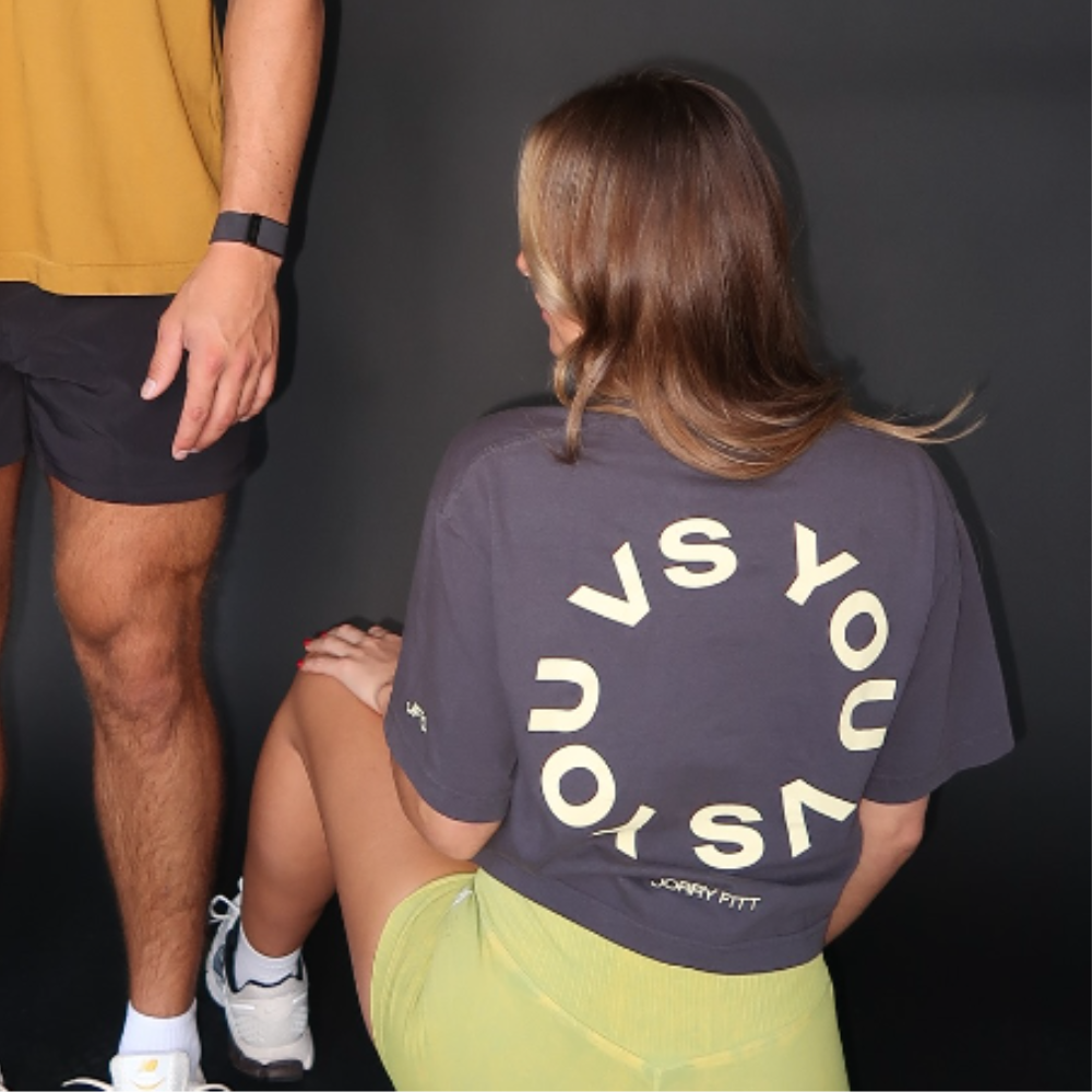 you v. you cropped tee